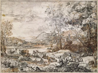 Ein Hirte und eine Hirtin im Gespräch